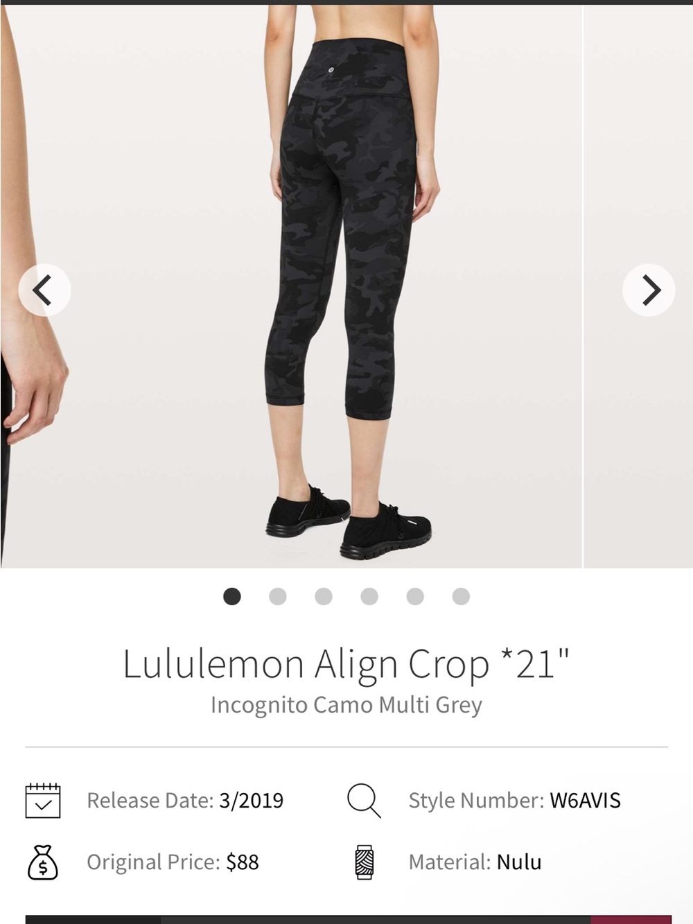 lululemon athletica Align Crop 21" Incognito Camo in Multi Grey